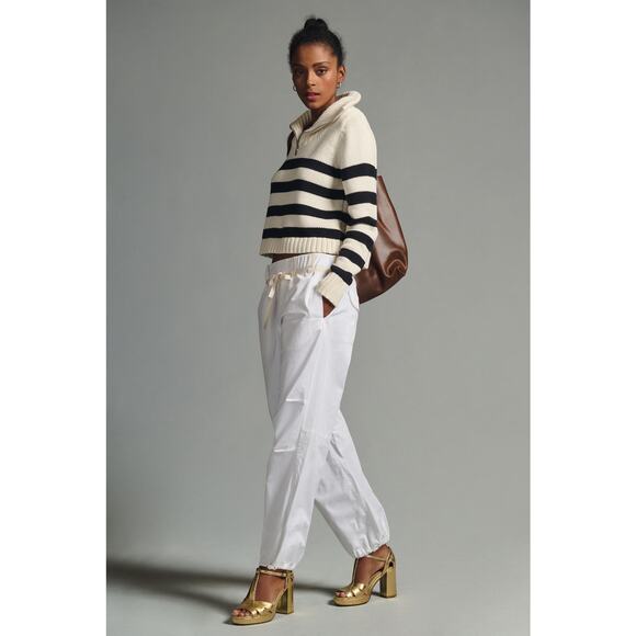 NWT Pilcro Low-Rise White Parachute Pants - Small - Picture 1 of 6